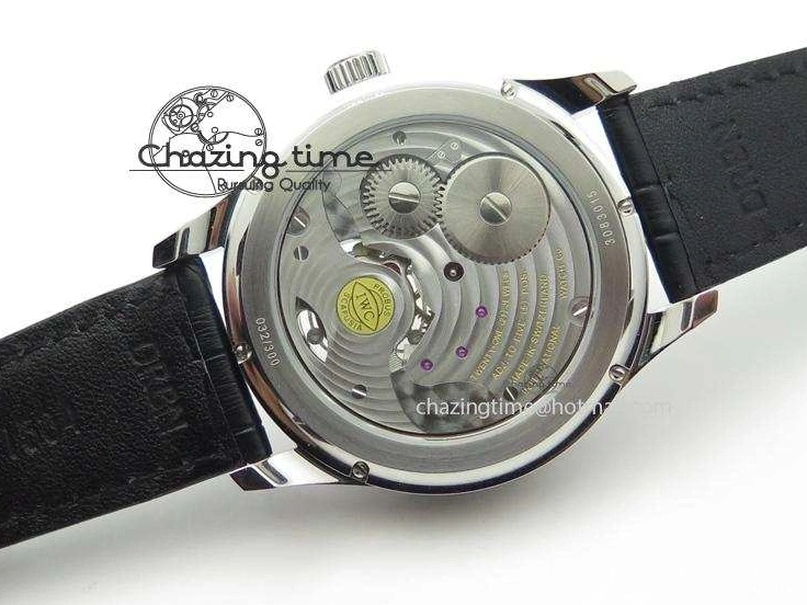 MIROTIME 0331 Portuguese Tourbillon Power Reserve Moonphase SS Black Dial On Black Leather Strap TechFriendly 7321
